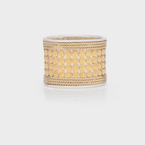 Anna Beck Classic Dotted Band Ring - Gold Silver
