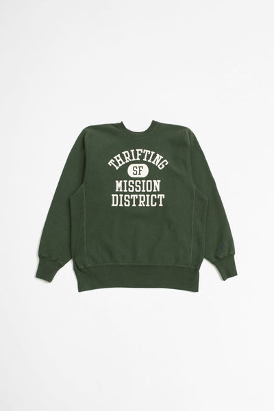 Reverse Weave Heavy Weight Vintage Sweatshirt Green