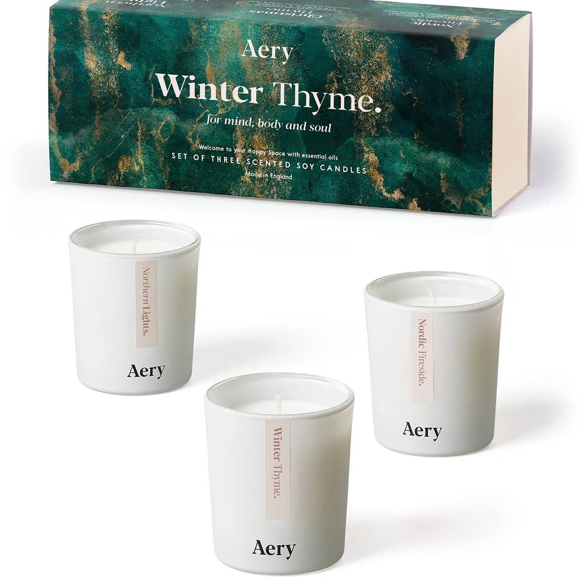 Aery Winter Thyme Set of 3 Votive Candles