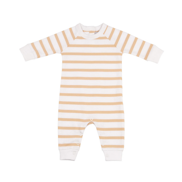 : Biscuit & White Breton Striped All-in-one