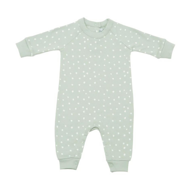 : Moss Grey & White Spot Print All-in-one