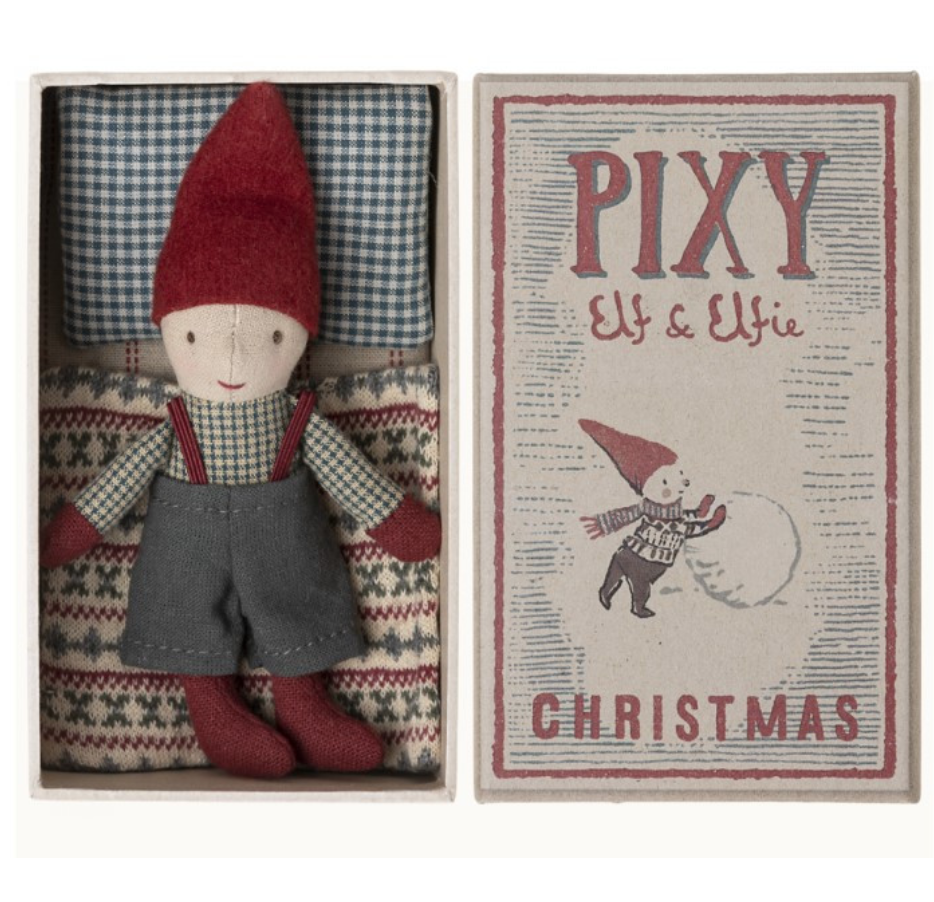 Maileg Christmas Pixy Elf In Matchbox. Age 3+