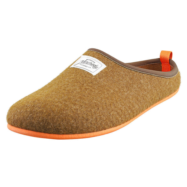 Recycled Felt Slippers Khaki/orange