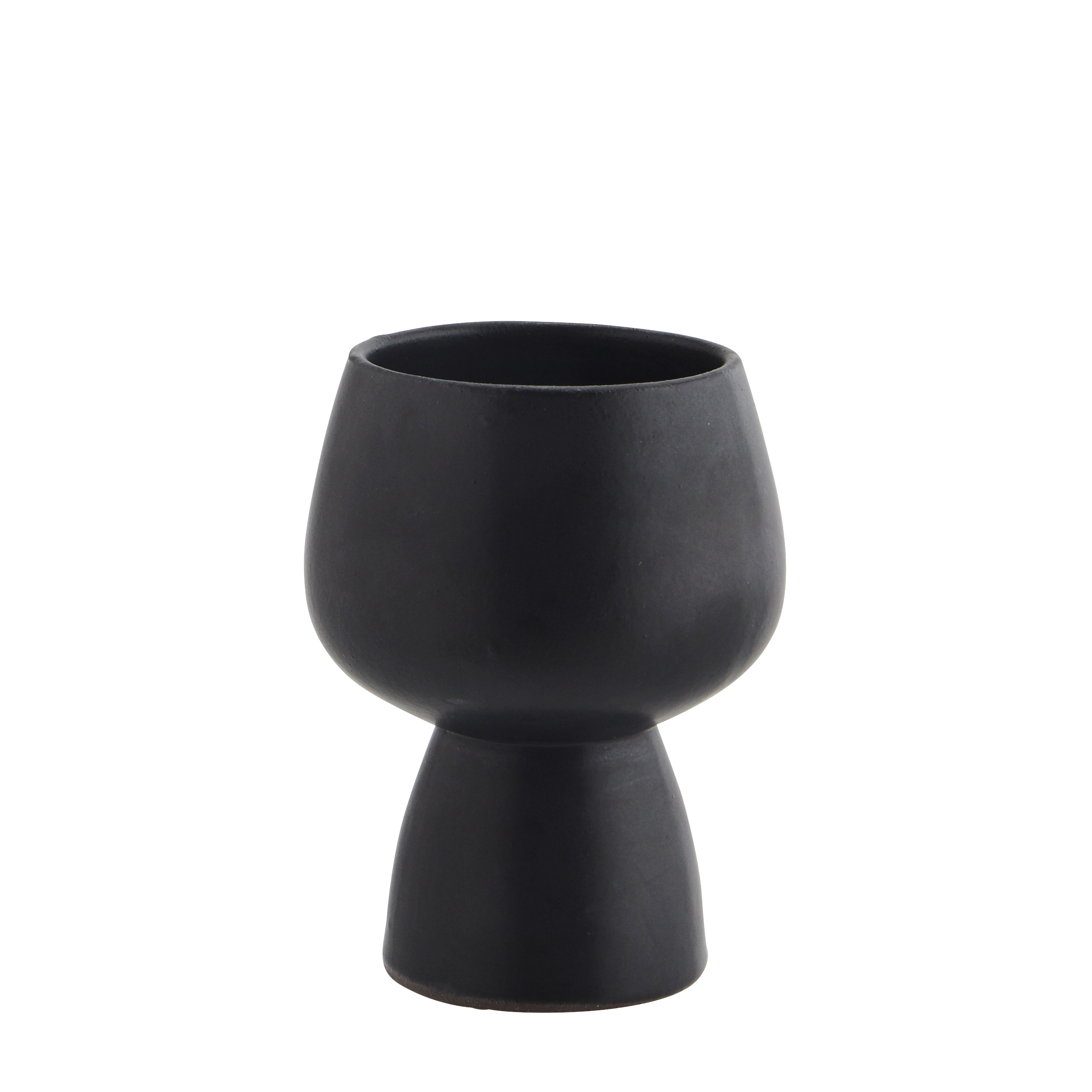 Black Stoneware Flower Pot