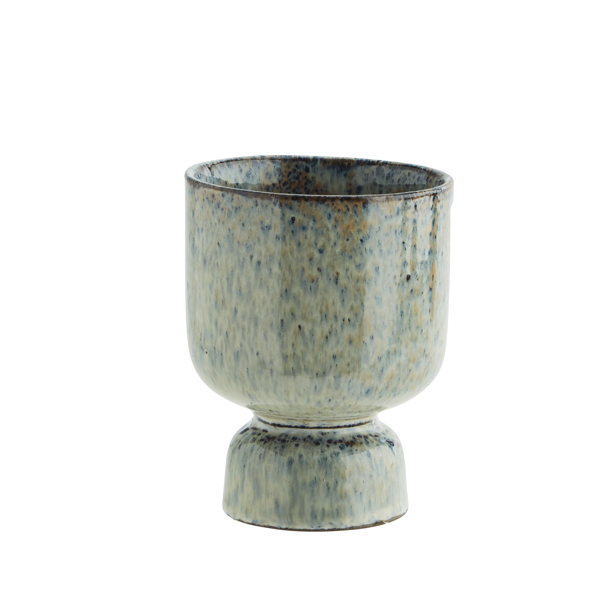 Liquen Blue Reactive Stoneware Flower Pot