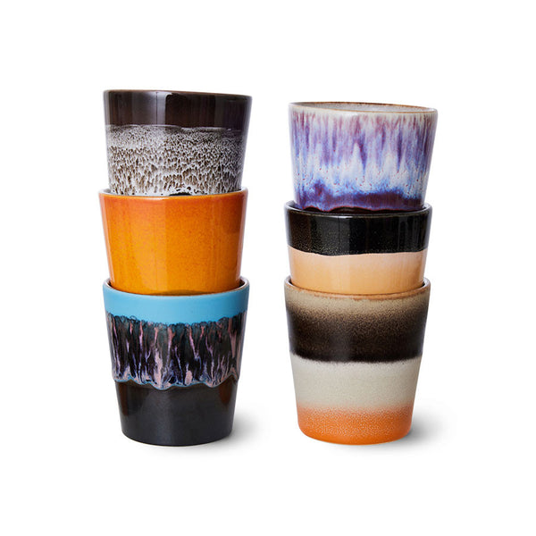 HK Living 70s Ceramic Coffee Mugs | Stellar Set Of 6