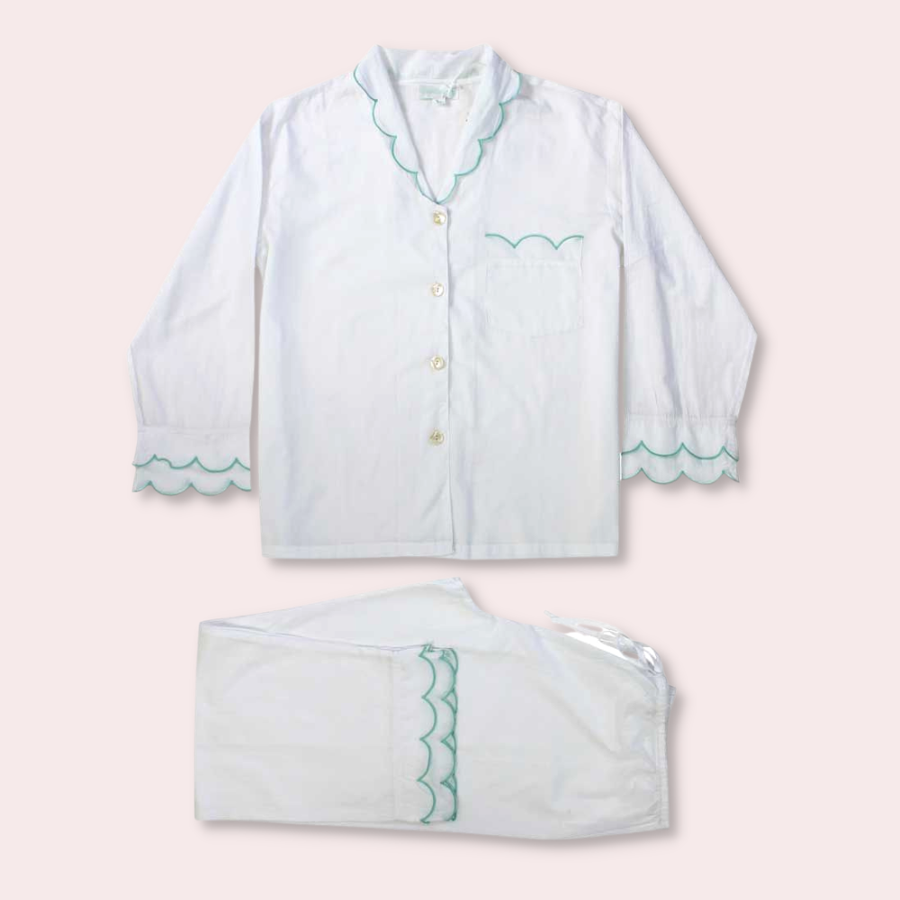 Scalloped Edge Cotton Pyjamas CH5703