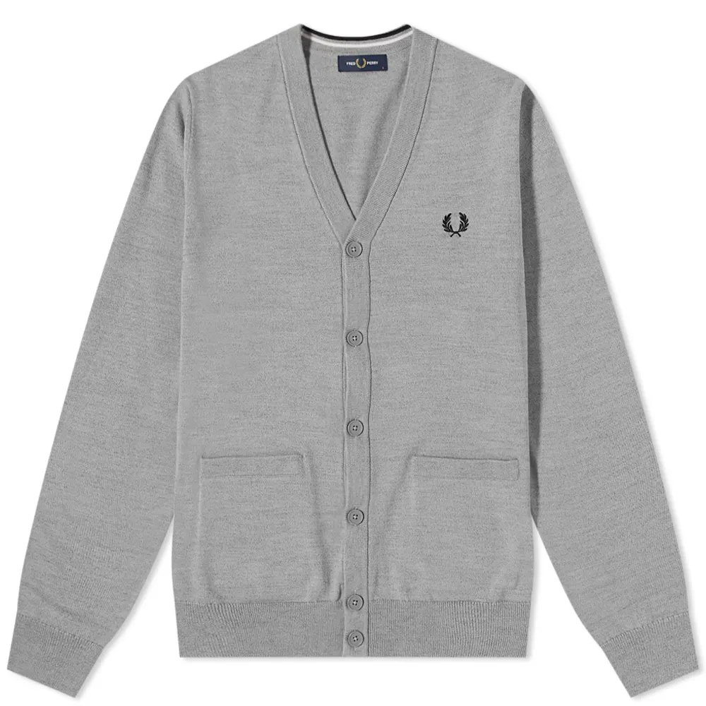 Fred Perry Fred Perry Merino Cotton Classic Cardigan Grey