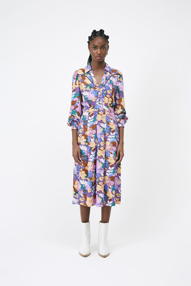 SUNCOO Charly seventies inspired Boho floral dress