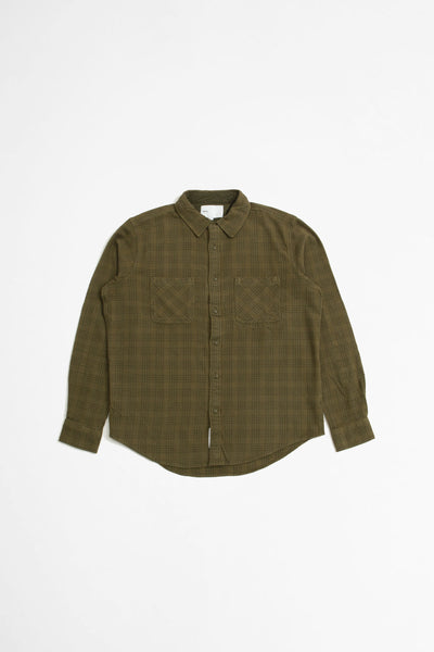 No Flap Flannel Workshirt Moss