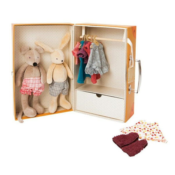 Moulin Roty Mouse & Rabbit Suitcase Wardrobe