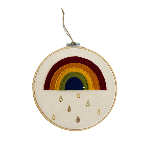 Hanging Rainbow Hoop Decoration