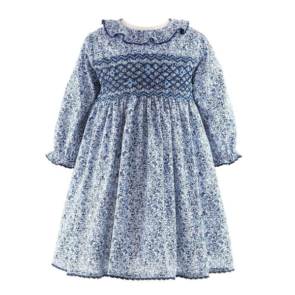 Lace Trim Ditsy Floral Smocked Dress & Bloomers