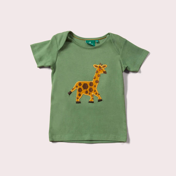 Little Giraffe Applique Short Sleeve T-shirt