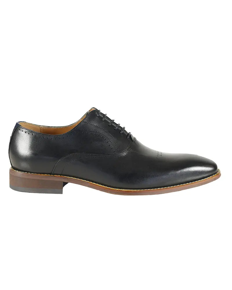 Pompei Semi Brogue Oxford Shoes - Black