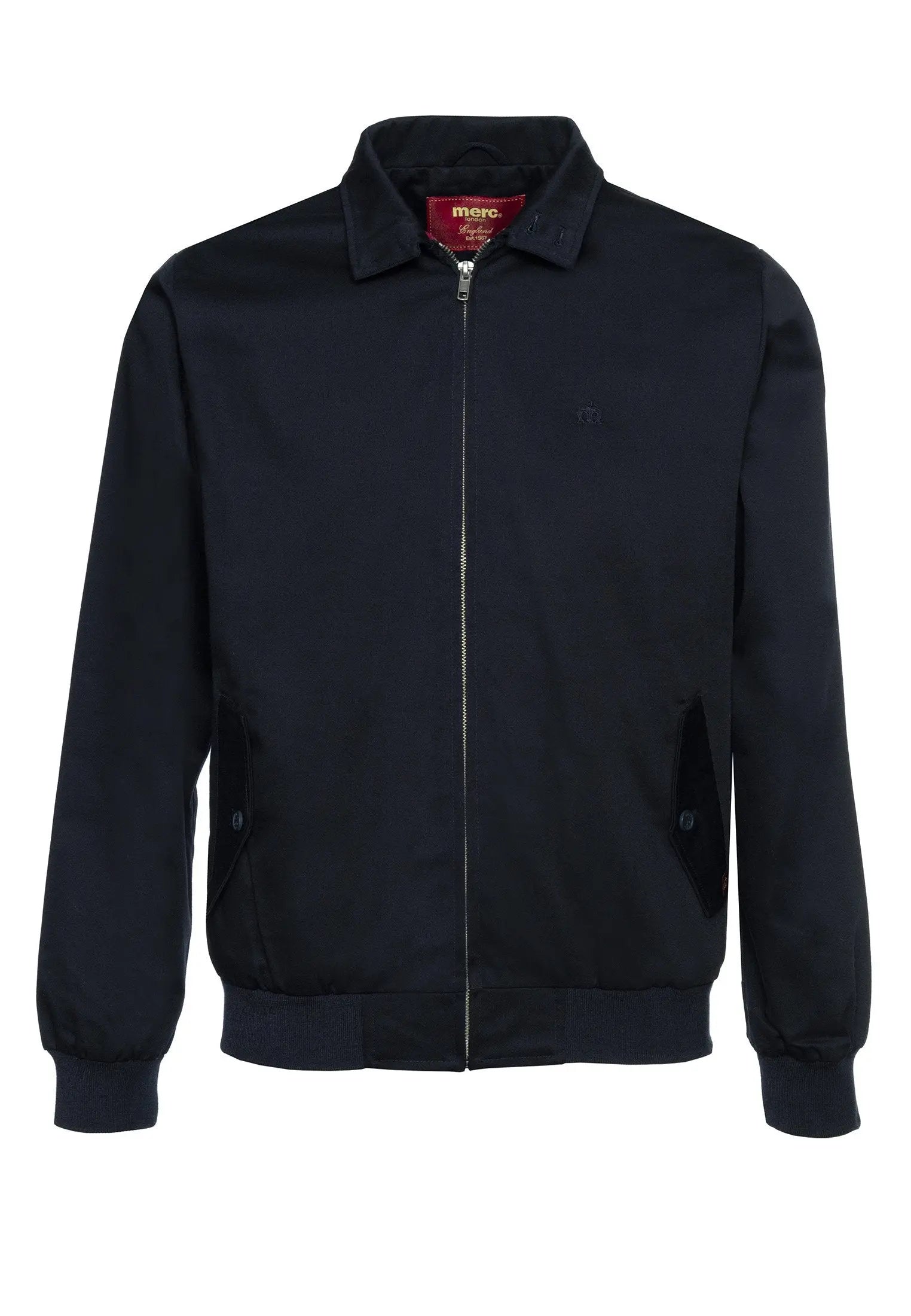 Merc London Harrington Cotton Jacket - Navy