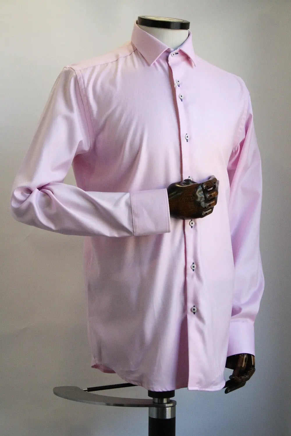 Pink Self-stripe Cotton Shirt