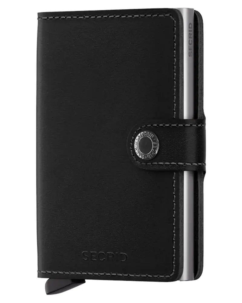 Secrid Mini Leather Wallet - Original Black / Silver