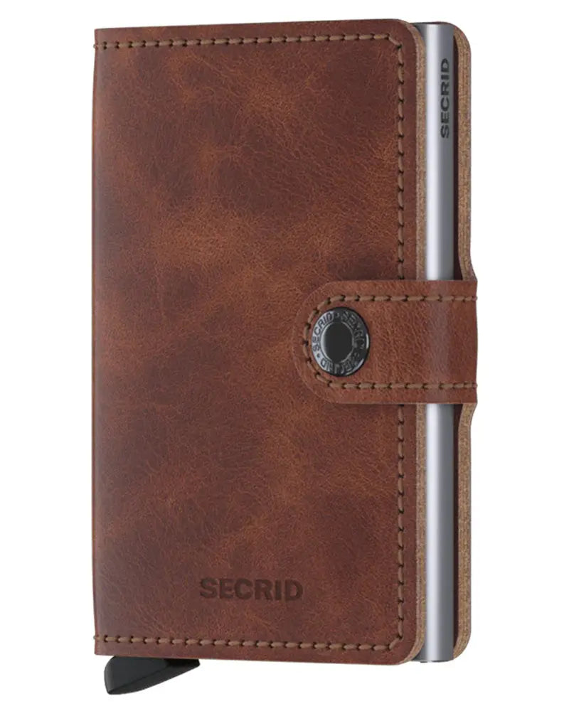 Secrid Mini Leather Wallet - Vintage Brown