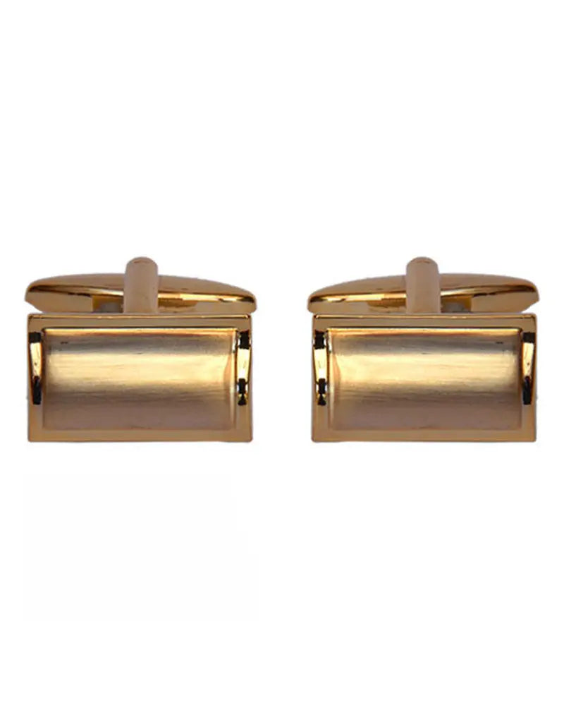 Dalaco Brushed Gold Rectangular Curved Cufflinks