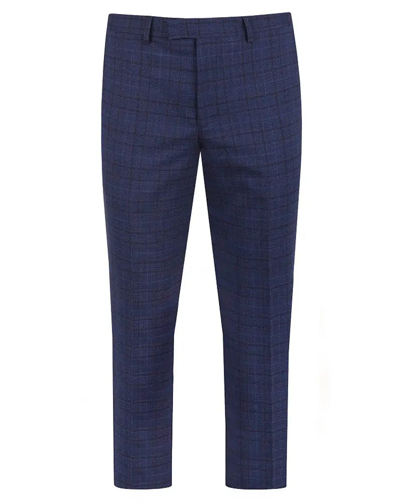 Torre Prince Of Wales Check Suit Trousers - Navy / Purple