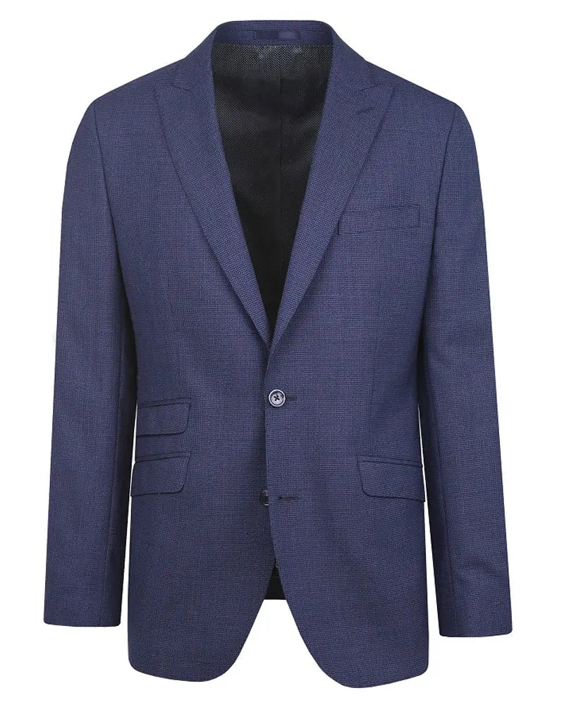 Torre Micro Houndstooth Suit Jacket - Blue / Black