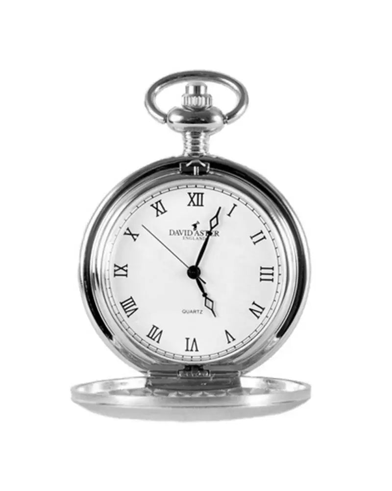 David Aster Silver Hunter Pocket Watch 