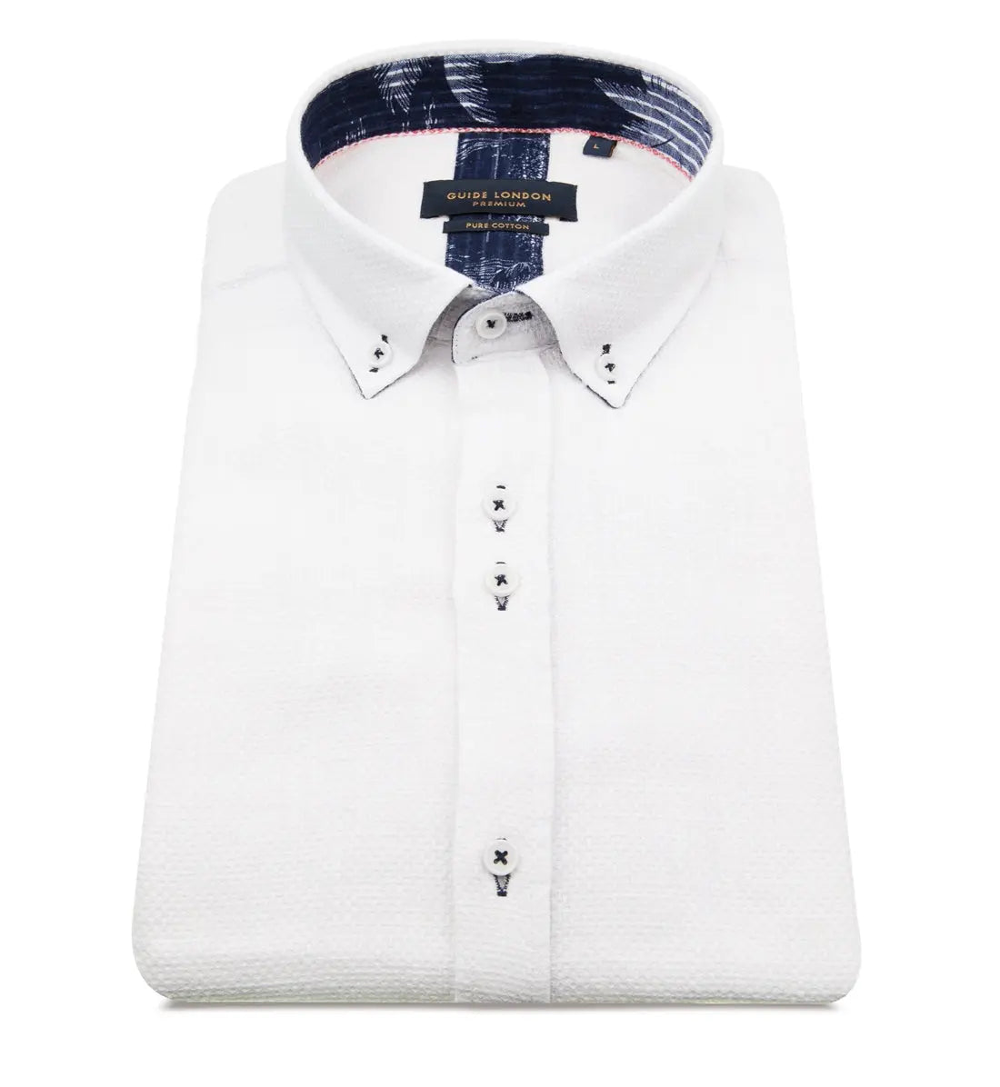 Textured Short-sleeved Shirt - White