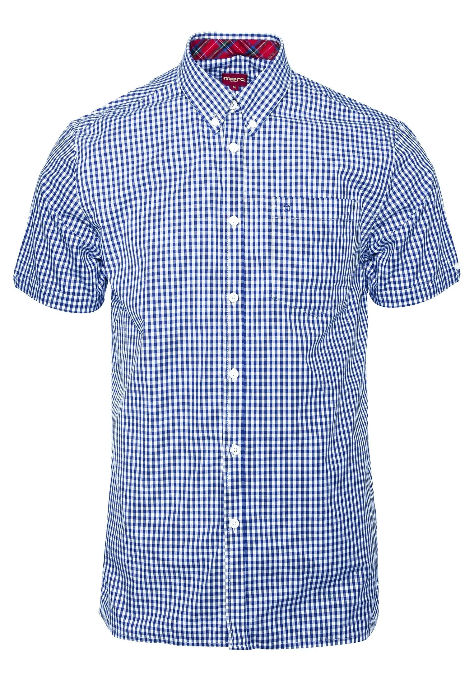 Terry Royal Blue & White Gingham Short-sleeved Shirt