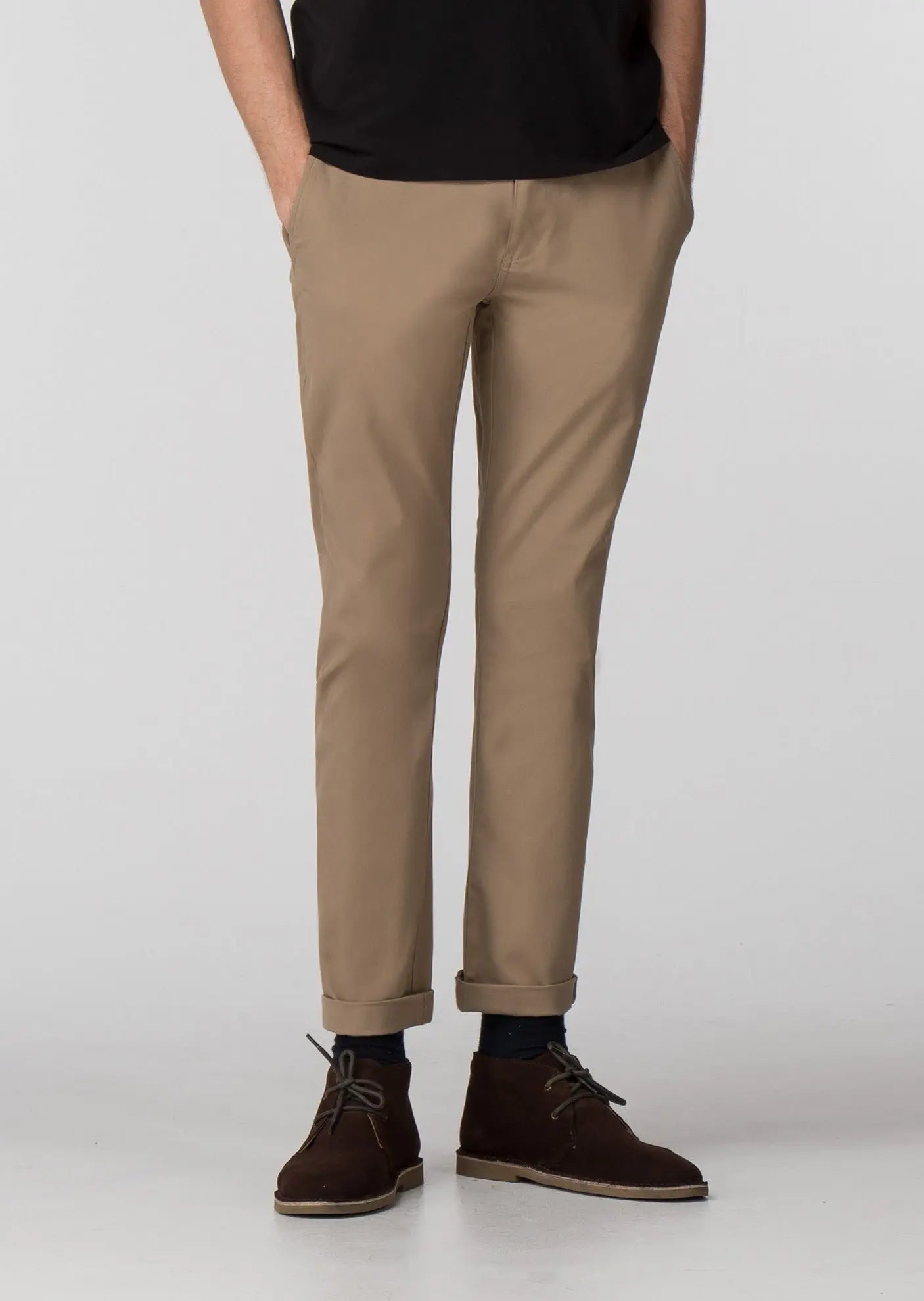 Stone Beige Stretch Skinny Chino Trousers