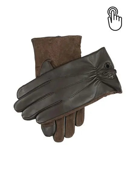 Dents  Brown Touchscreen Leather Gloves