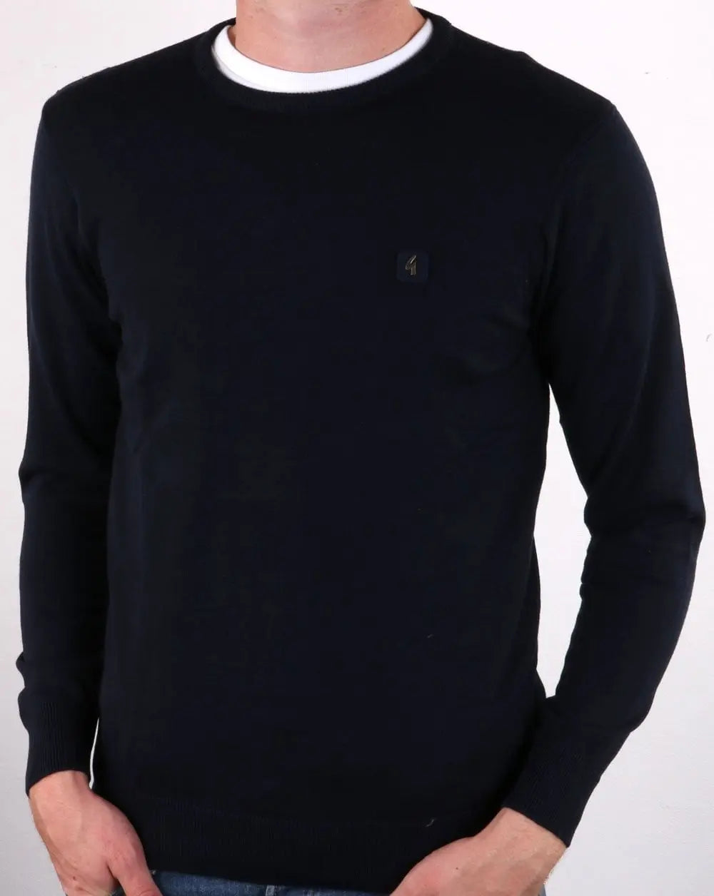 Trouva: Cole Navy Knitted Crew-neck Jumper