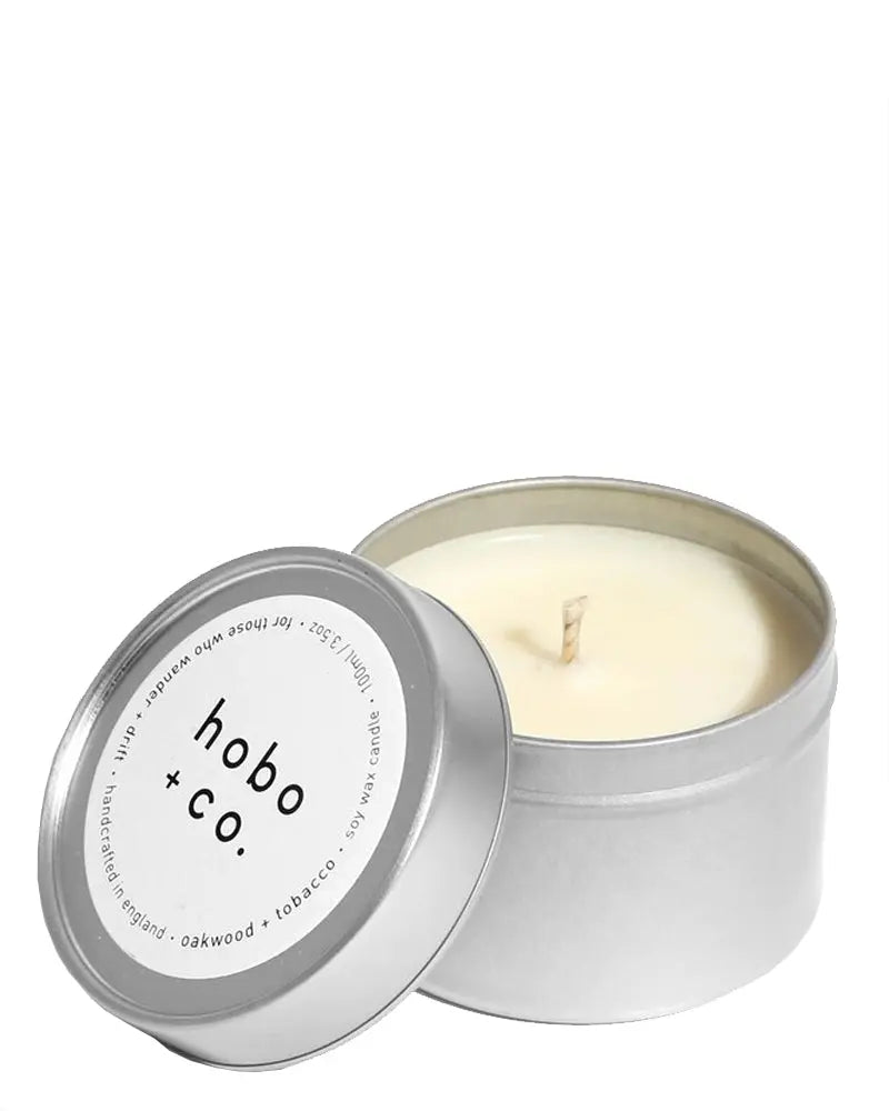 Hobo + Co Oakwood & Tobacco Soy Candle Tin