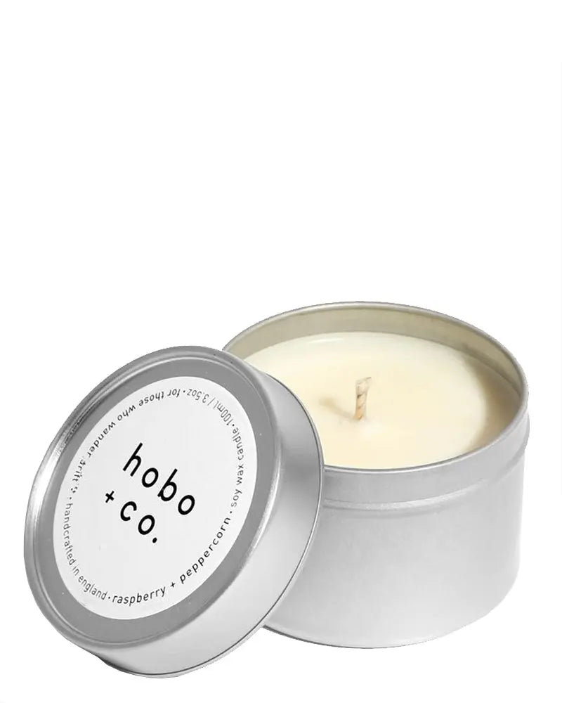 Hobo + Co Raspberry And Peppercorn Soy Candle Tin