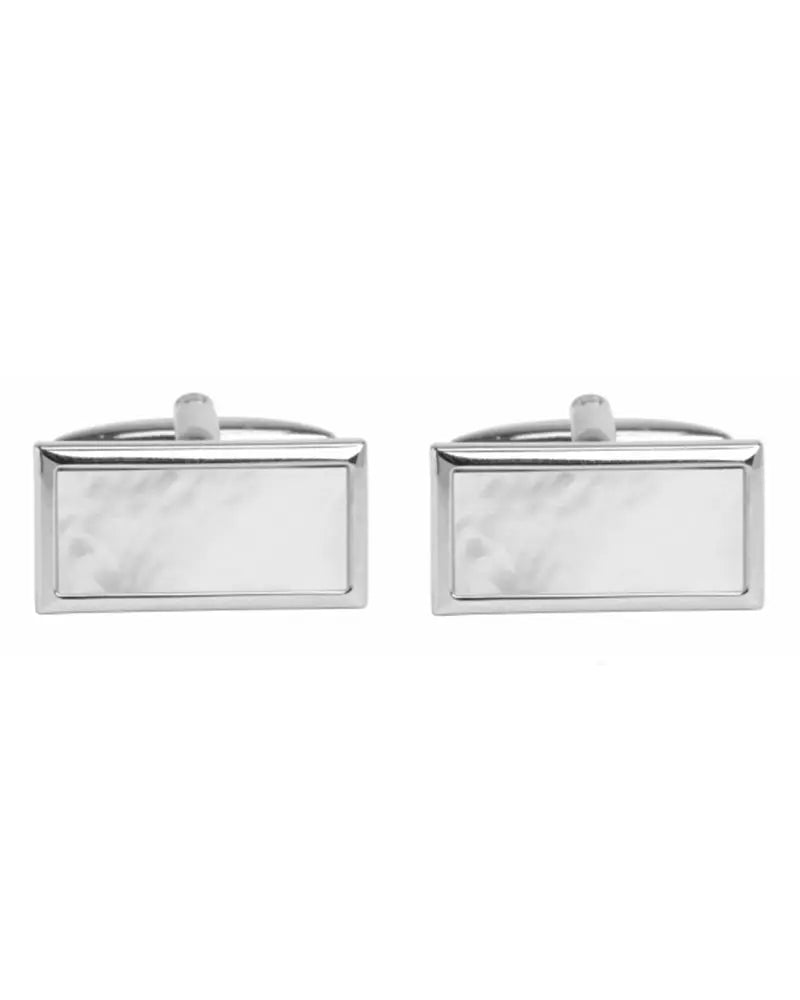 Dalaco Mother Of Pearl Rectangle Cufflinks - Silver