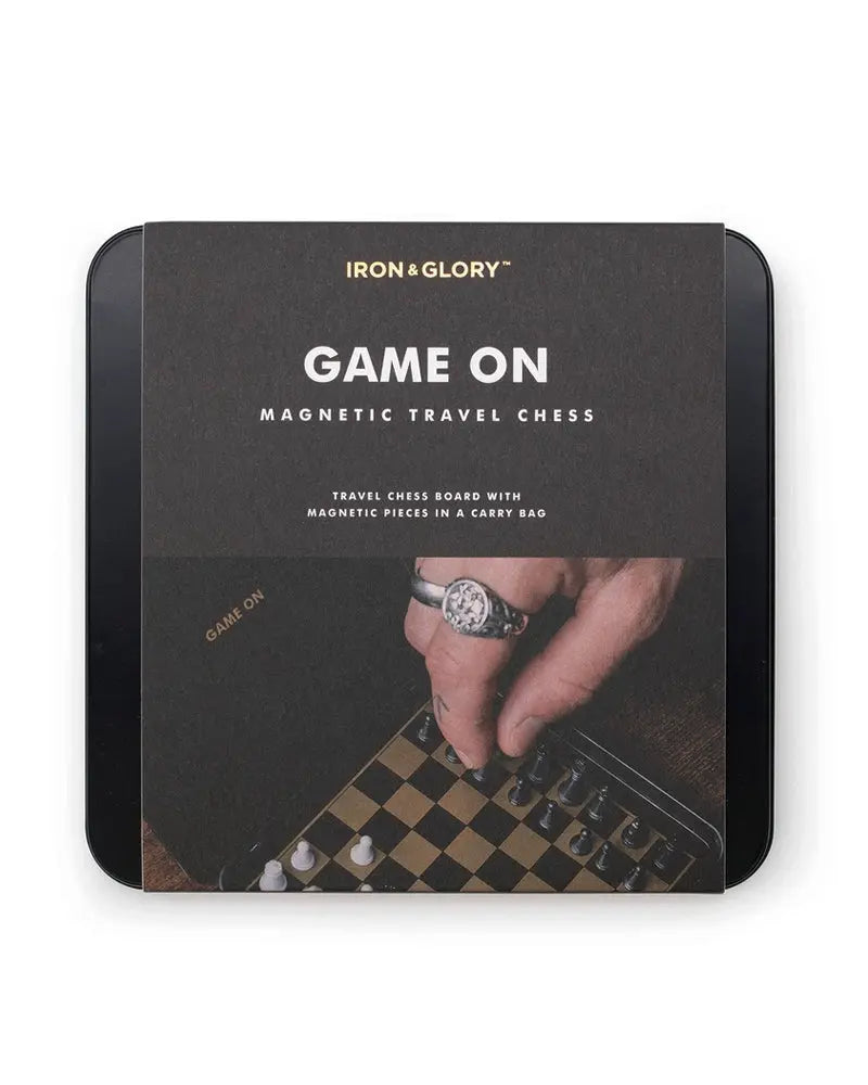 Iron and Glory Magnetic Travel Chess - Black / Gold