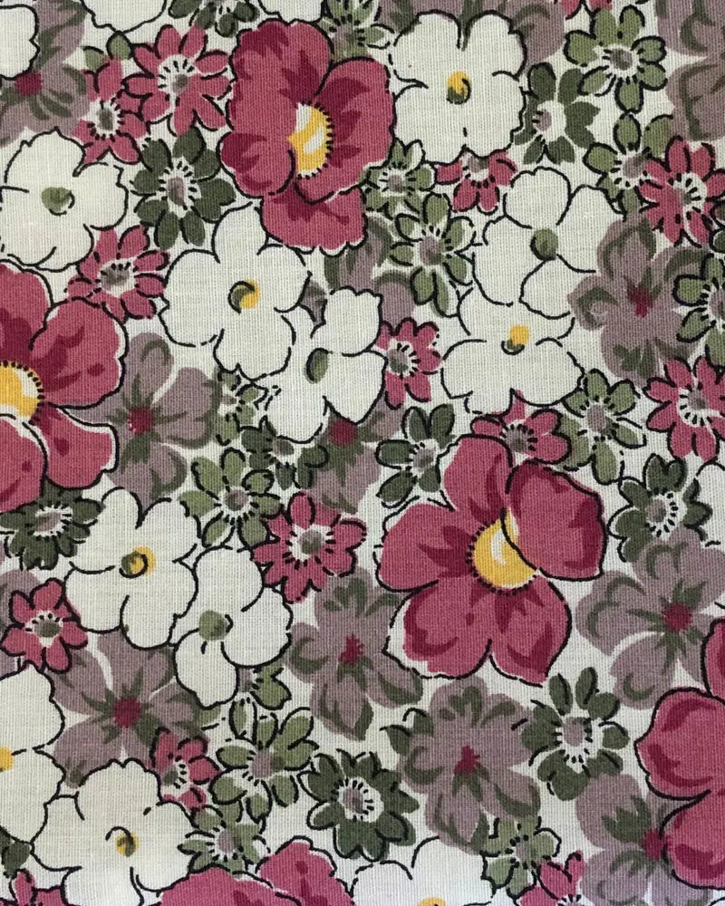 Knightsbridge Neckwear Liberty Print Inspired Fancy Floral Pocket Square - Pink / Green