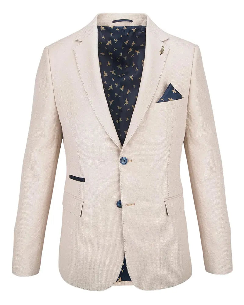 Textured Suit Jacket - Cream