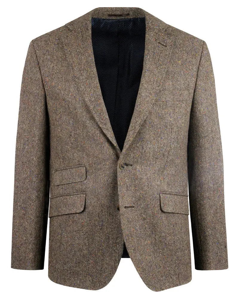Torre Donegal Tweed Suit Jacket - Brown