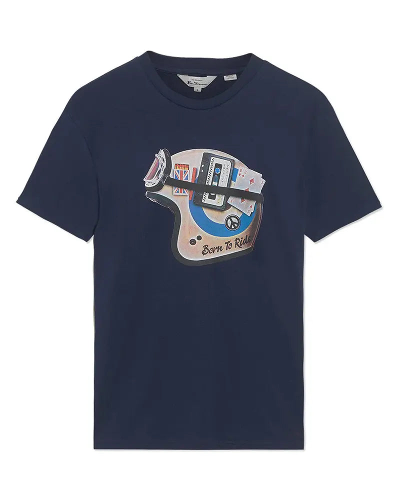 Ben Sherman Mod Helmet Print T-shirt - Navy