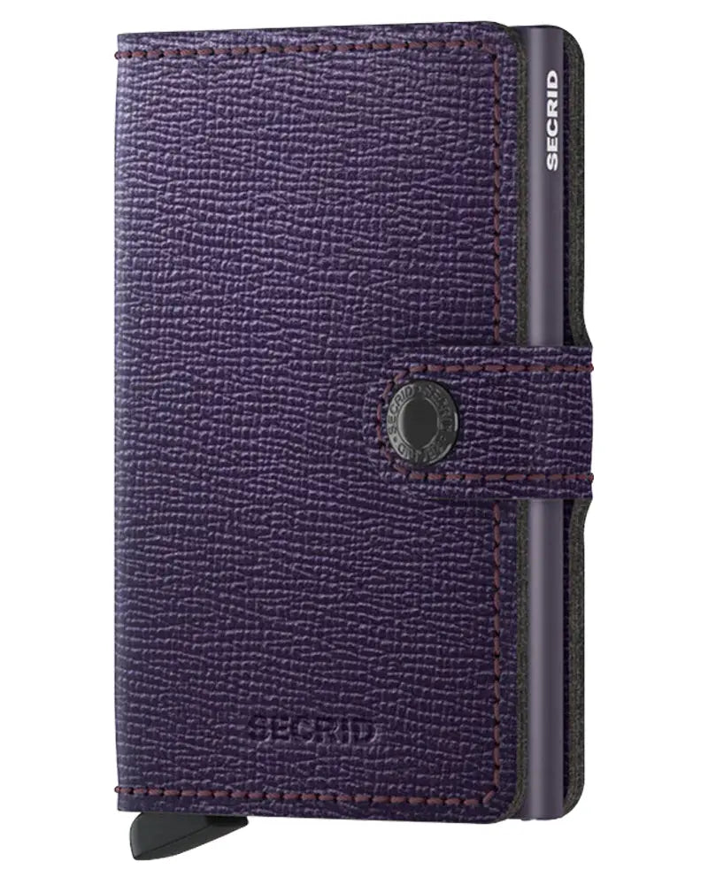 Secrid Mini Leather Wallet - Crisple Purple