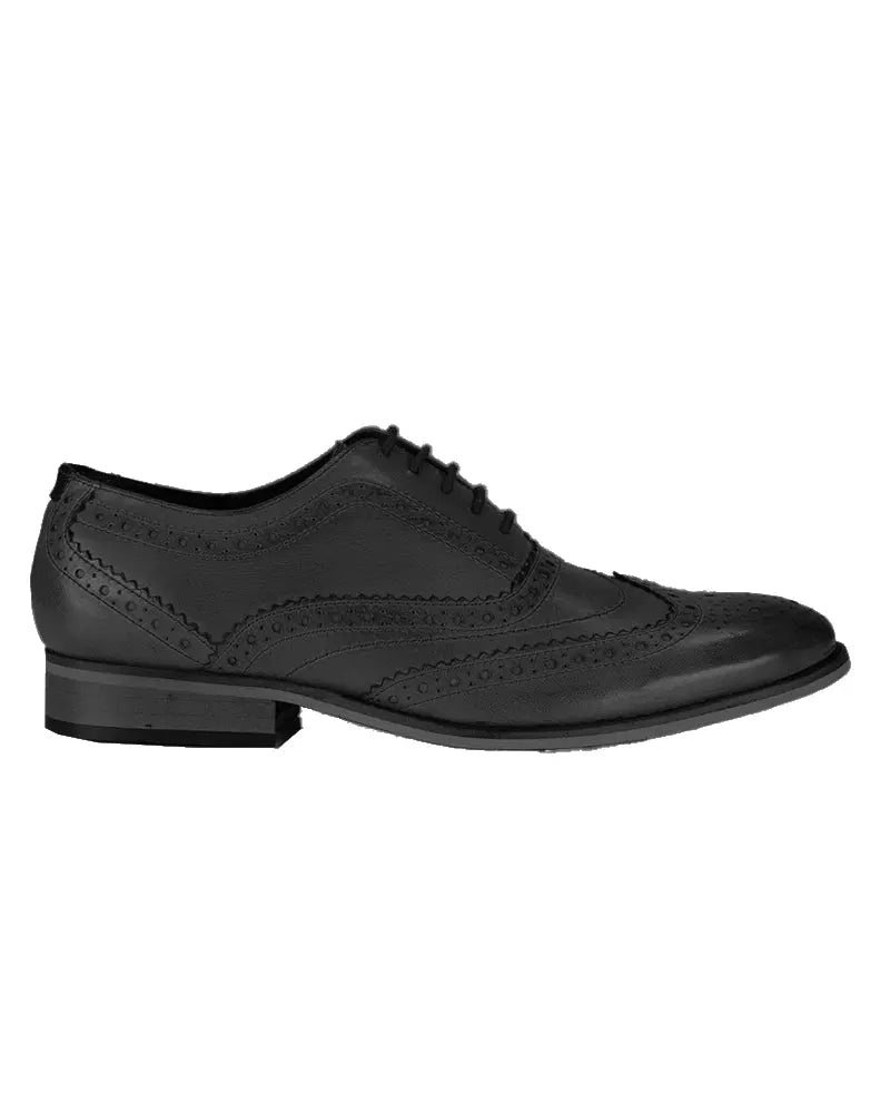 Front Diego Oxford Leather Brogues - Black