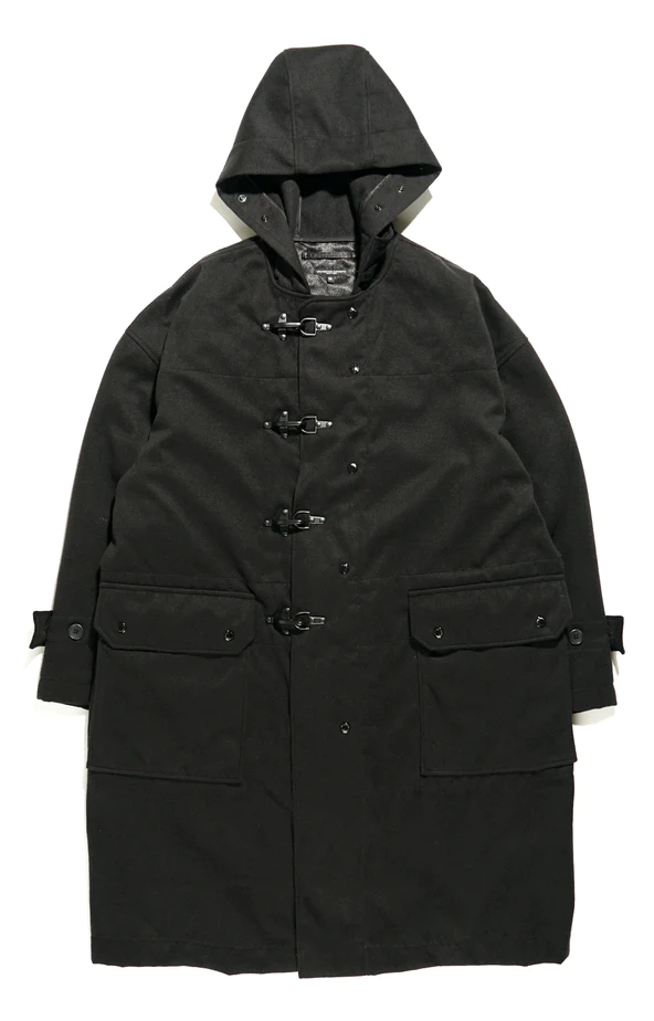 Engineered Garments  Oversized Fireman Duffle Coat Black Polyester