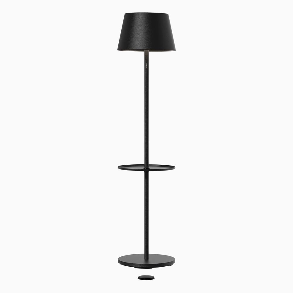 Sompex Garcon Floor Lamp with Table Rechargeable Outdoor Light - Black
