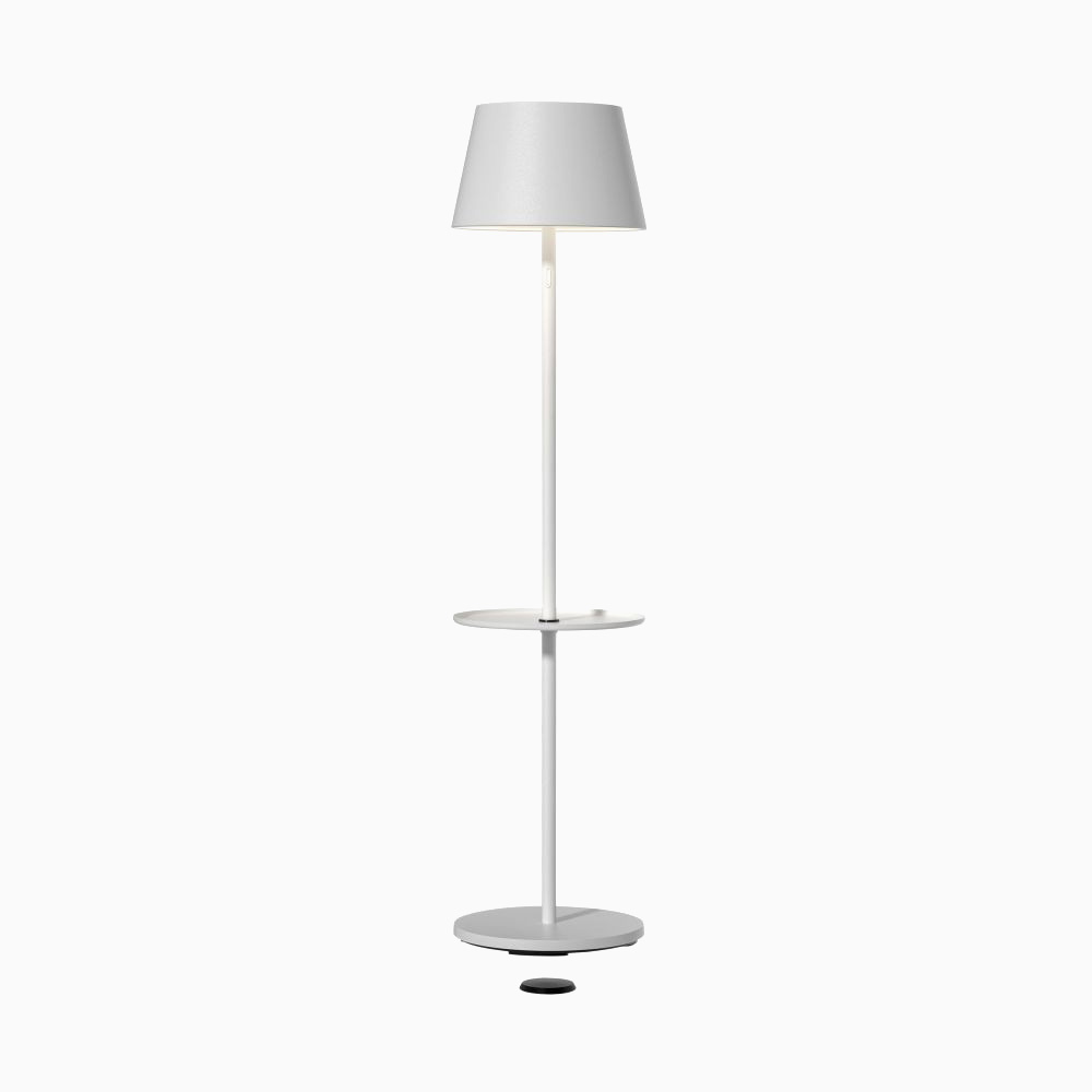 Garcon Floor Lamp with Table Rechargeable Outdoor Light - White