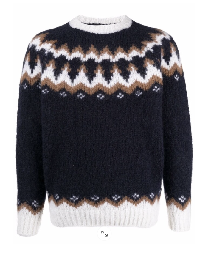 sweater in fairisle patterned cashmere blend