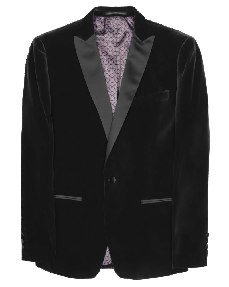 Antique Rogue Velvet Blazer Suit Jacket - Black