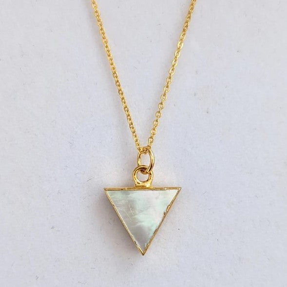 Lark London Lapis London Triangle Pendant Necklace - Gold Plated