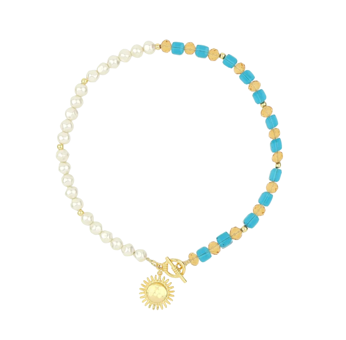 The Shell Dealer | Sunshine Dealer Choker Necklace | Blue/sand