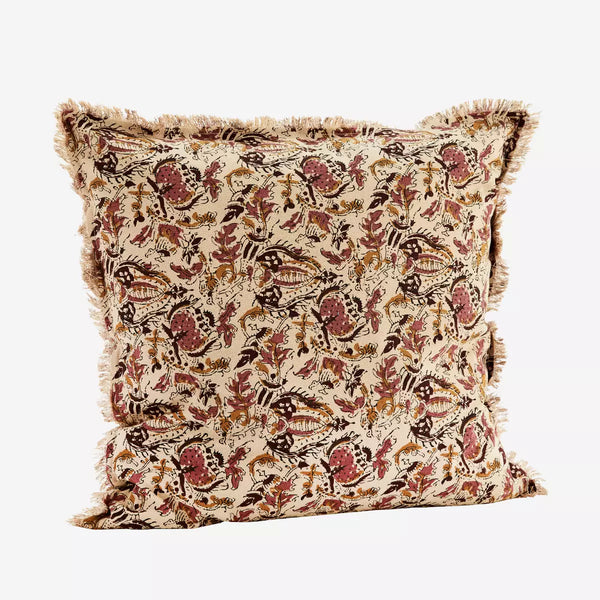 Printed Cushion Cover with Fringes